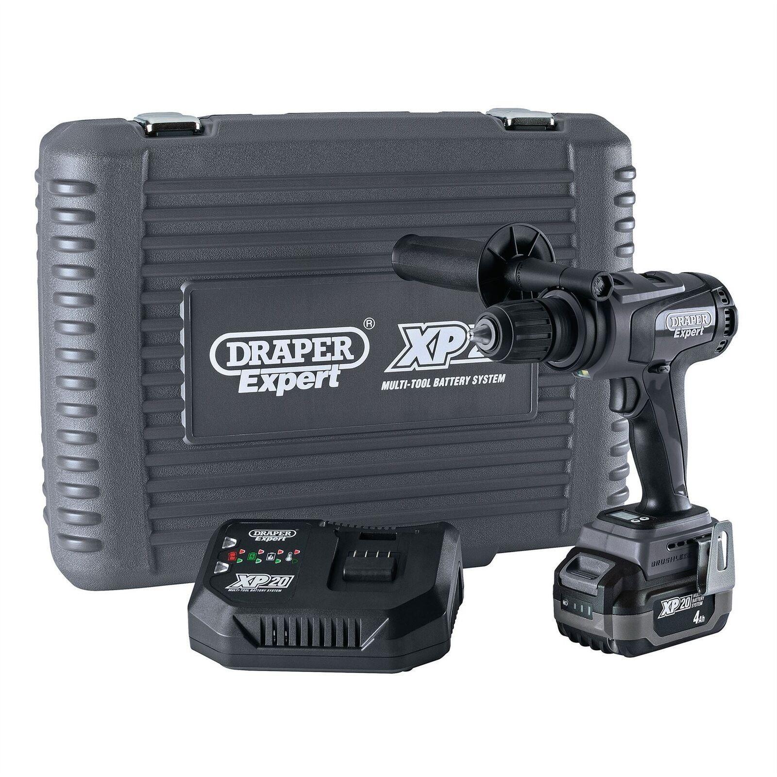 Draper XP20 20V Brushless Combi Drill 135Nm 1 x 4.0Ah Battery 1 x F