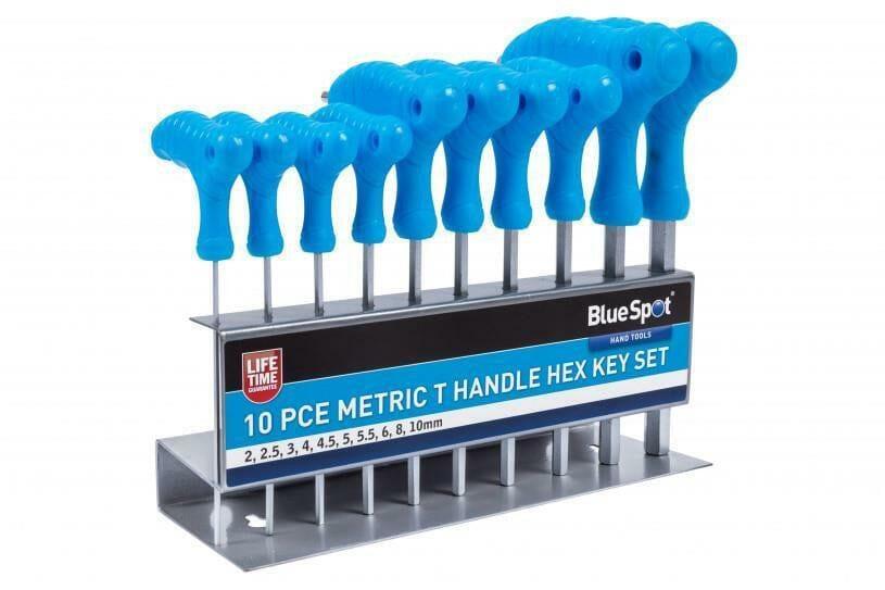 BlueSpot 10 Piece Metric T Handle Hex Key Set 2 - 10mm 12185 - Tools 2U Direct SW