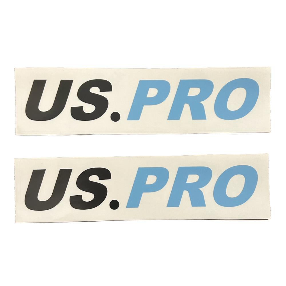2 x US PRO Tool Box Sticker/Decal - Rectangle Clear Glossy Vinyl 195mm x 50mm - Tools 2U Direct SW