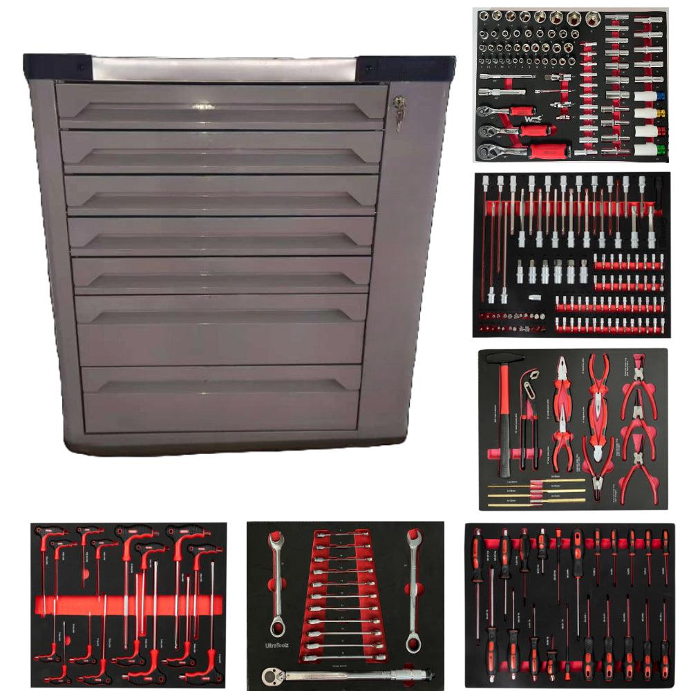 7 Drawer Caster Mounted Roller Tool Chest Cabinet with 6 Drawers of Tools - Tools 2U Direct SW
