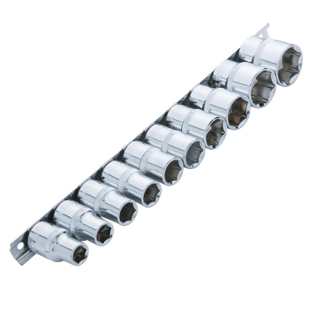 Bluespot 10 PCE 1/2" DR Metric Socket Set On Storage Rail 10 - 24mm 6 Point 01526