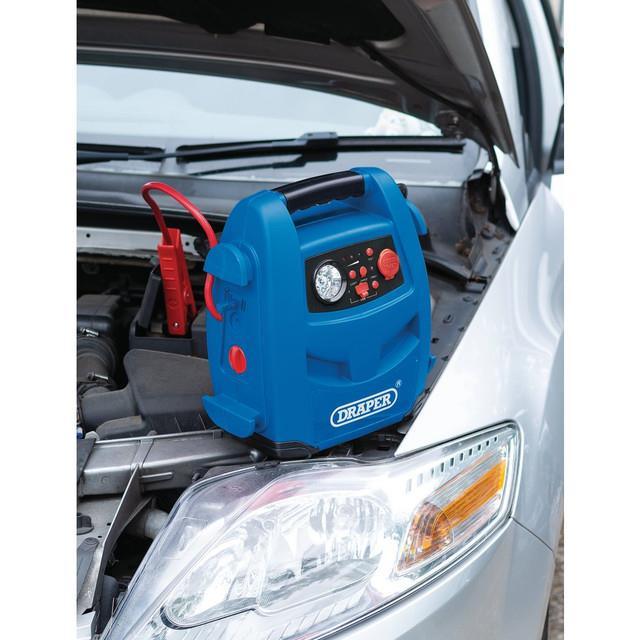 Draper 12V Power Pack Jump Starter With Built in Compressor, 800A 70553 - Tools 2U Direct SW