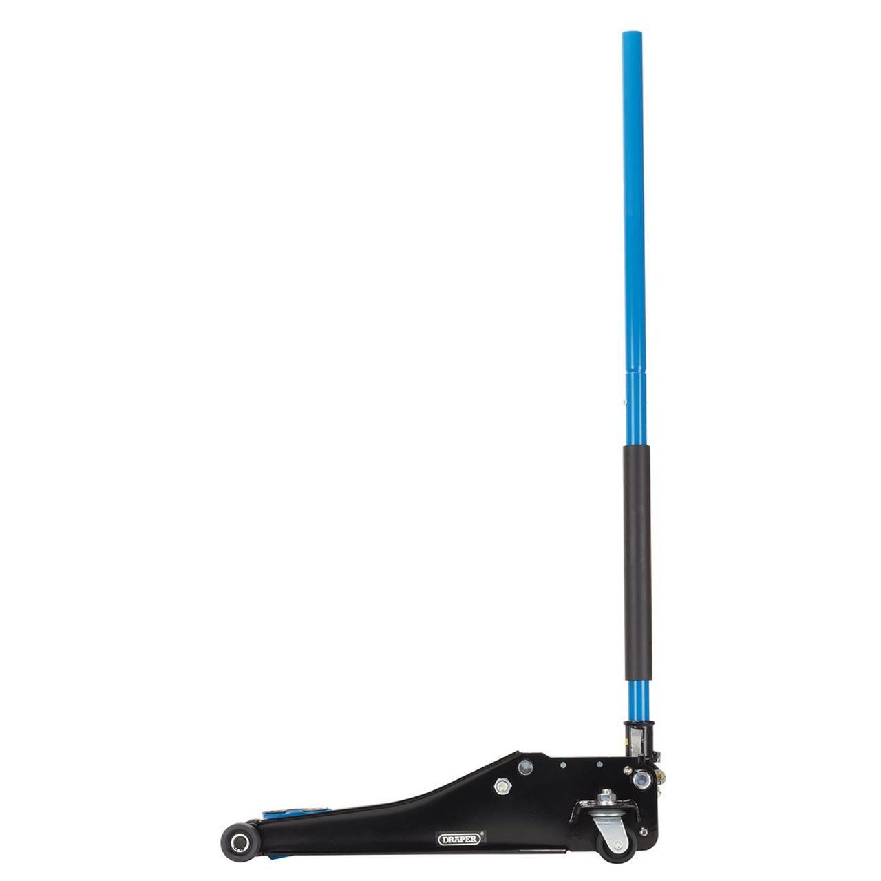Draper 2.25 Tonne Low Profile Trolley Jack, Blue and Black 28465 - Tools 2U Direct SW