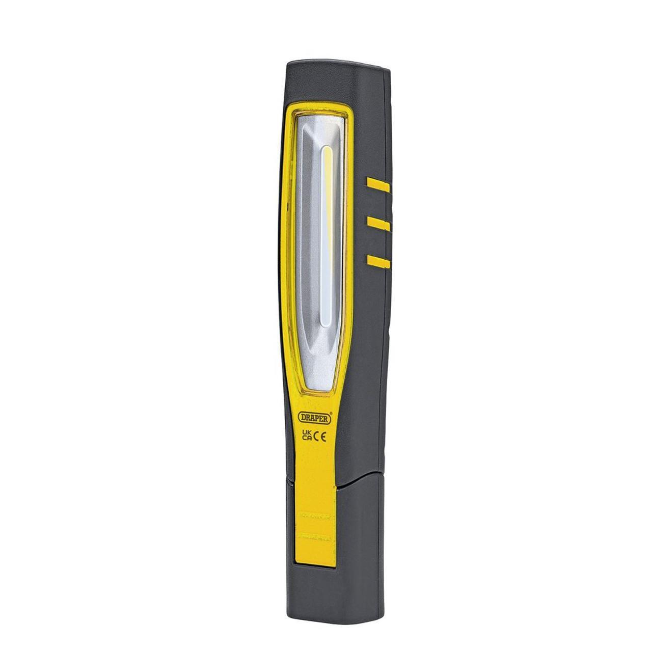Draper COB/SMD LED Rechargeable Inspection Lamp, 7W, 700 Lumens, Yellow 11762 - Tools 2U Direct SW