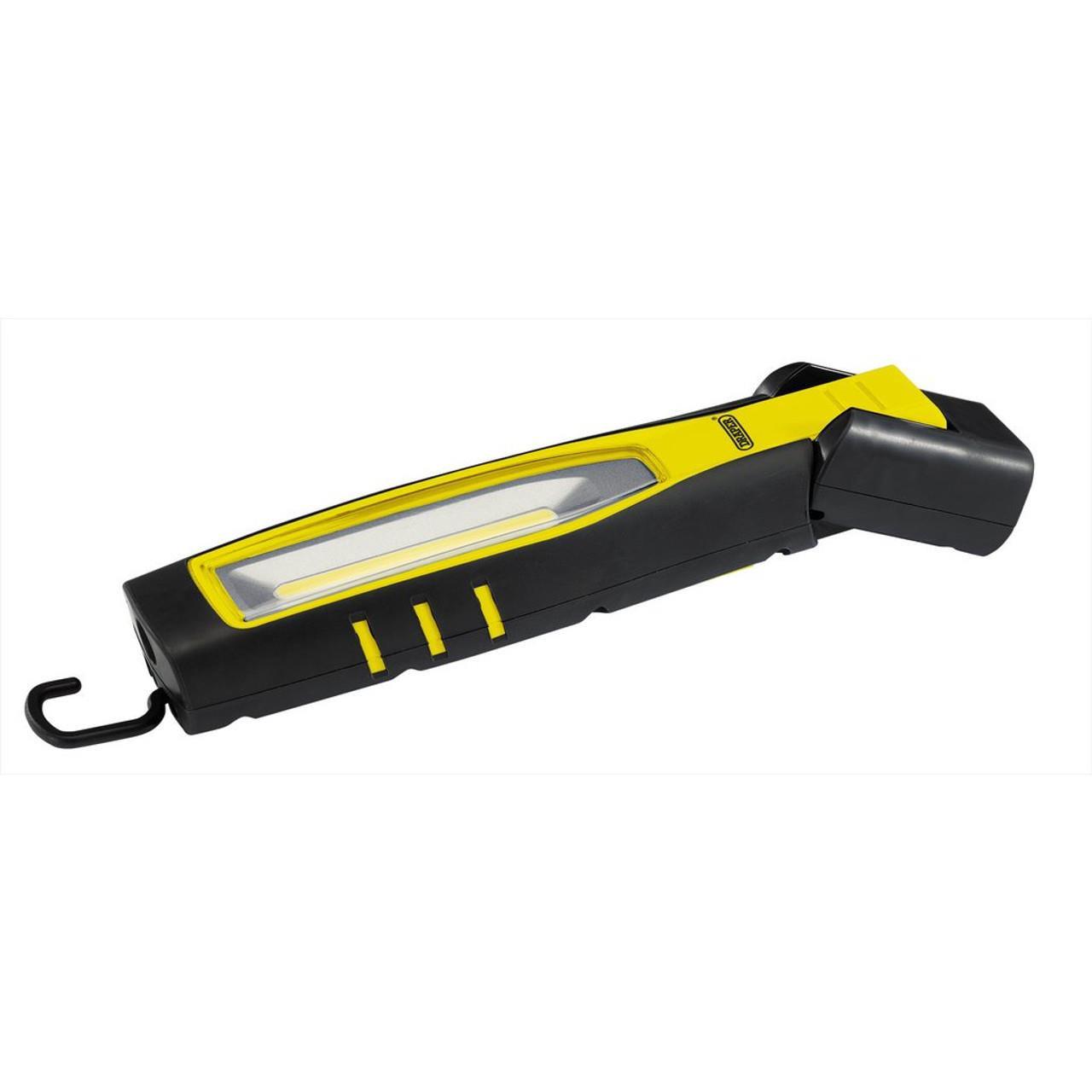 Draper COB/SMD LED Rechargeable Inspection Lamp, 7W, 700 Lumens, Yellow 11762 - Tools 2U Direct SW