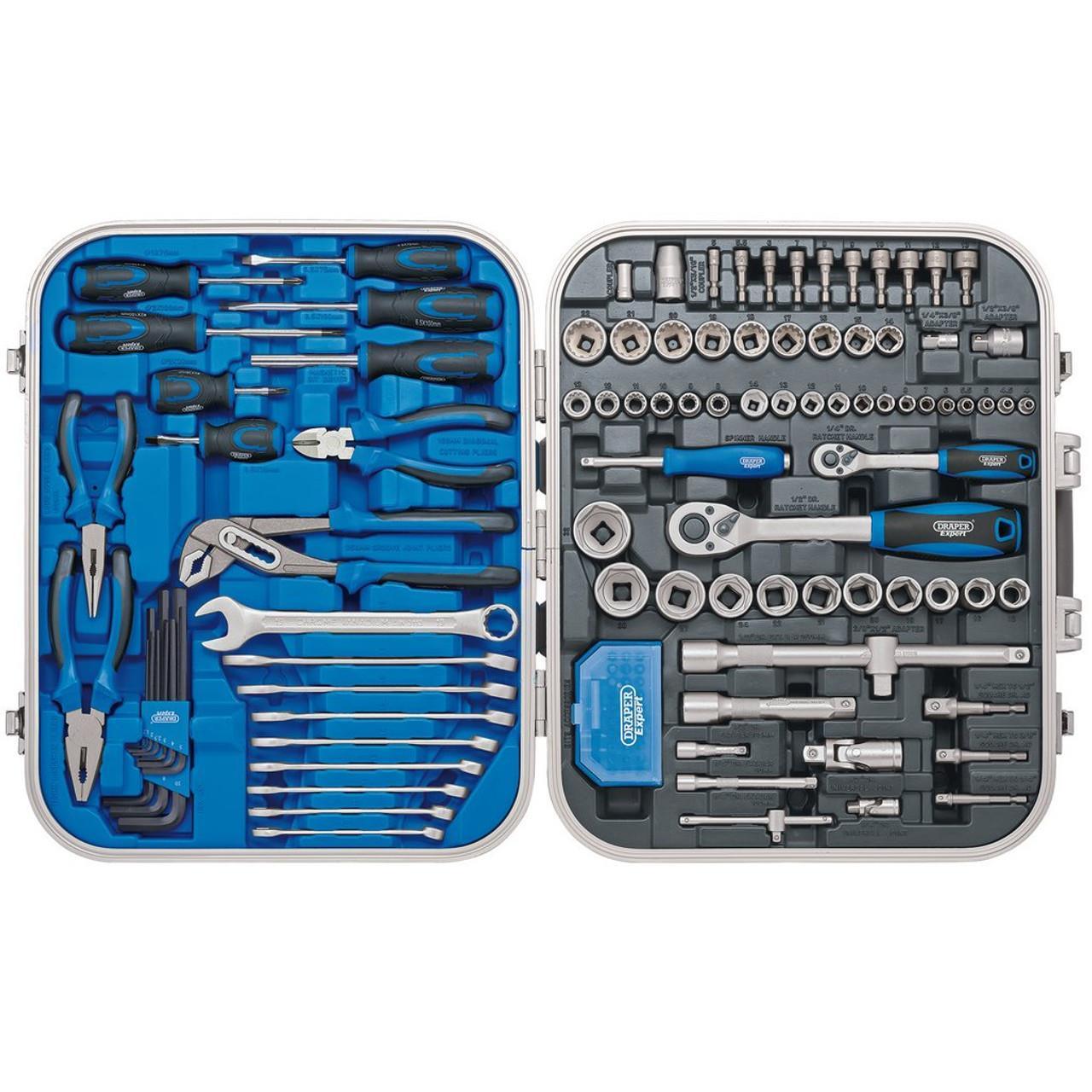 Draper Expert Mechanics Tool Kit 127 Pieces - Heavy-Duty Lockable Storage Case 32027 - Tools 2U Direct SW