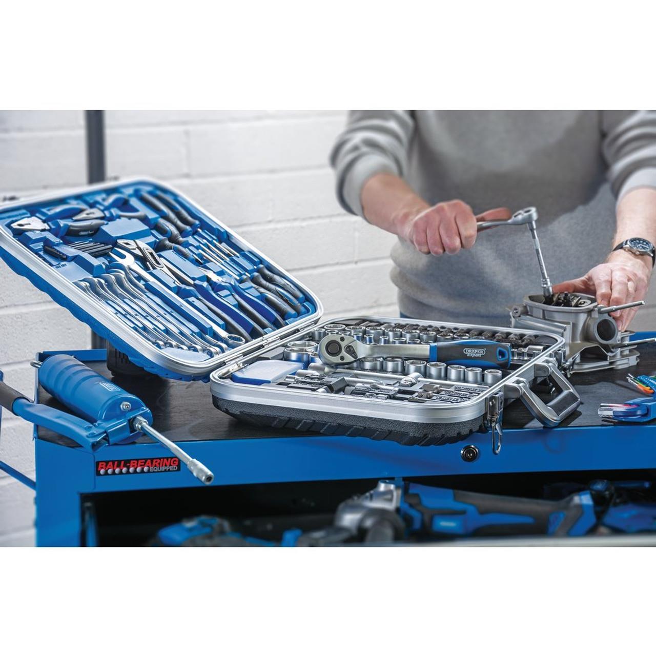 Draper Expert Mechanics Tool Kit 127 Pieces - Heavy-Duty Lockable Storage Case 32027 - Tools 2U Direct SW