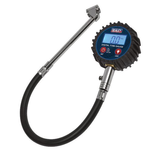 Sealey Digital Tyre Pressure Gauge with Twin Push-On Connector TST003 - Tools 2U Direct SW