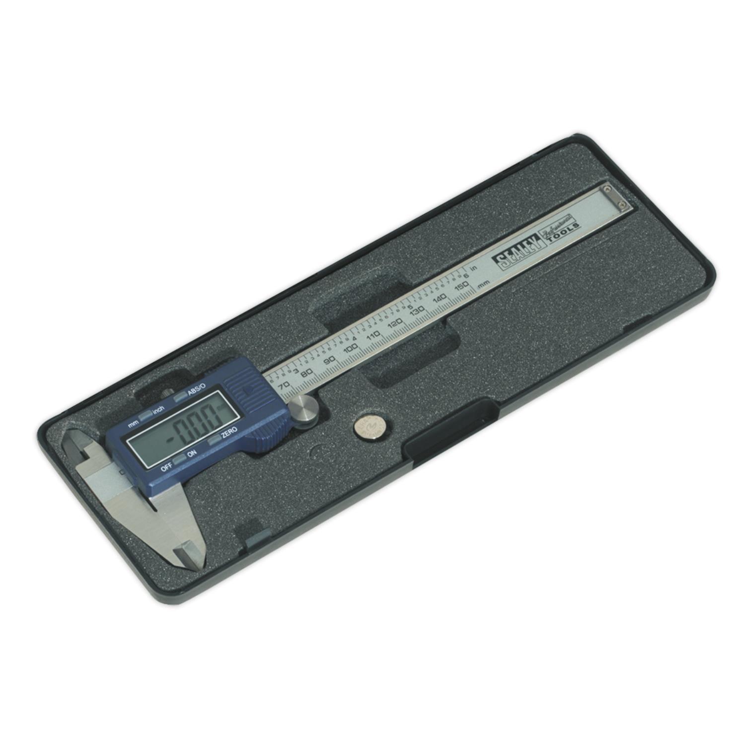 Sealey Digital Vernier Calliper 0-150mm/0-6" High Precision Tool AK962EV - Tools 2U Direct SW