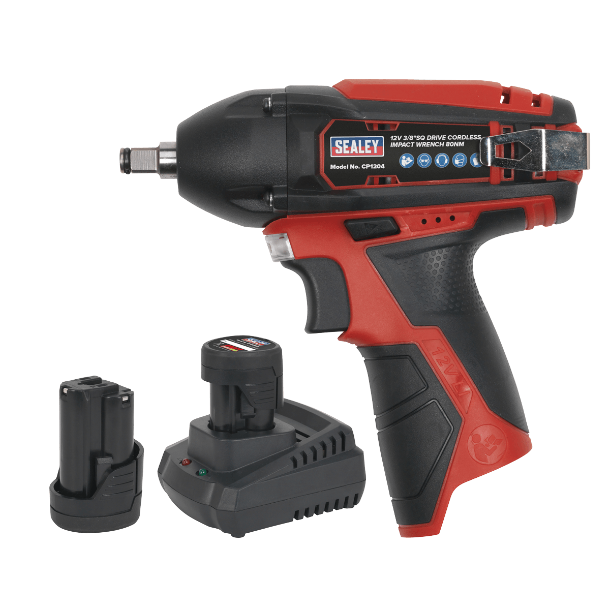 Sealey Impact Wrench Kit 3/8"Sq Drive 12V SV12 Series - 2 Batteries + charger CP1204KIT - Tools 2U Direct SW
