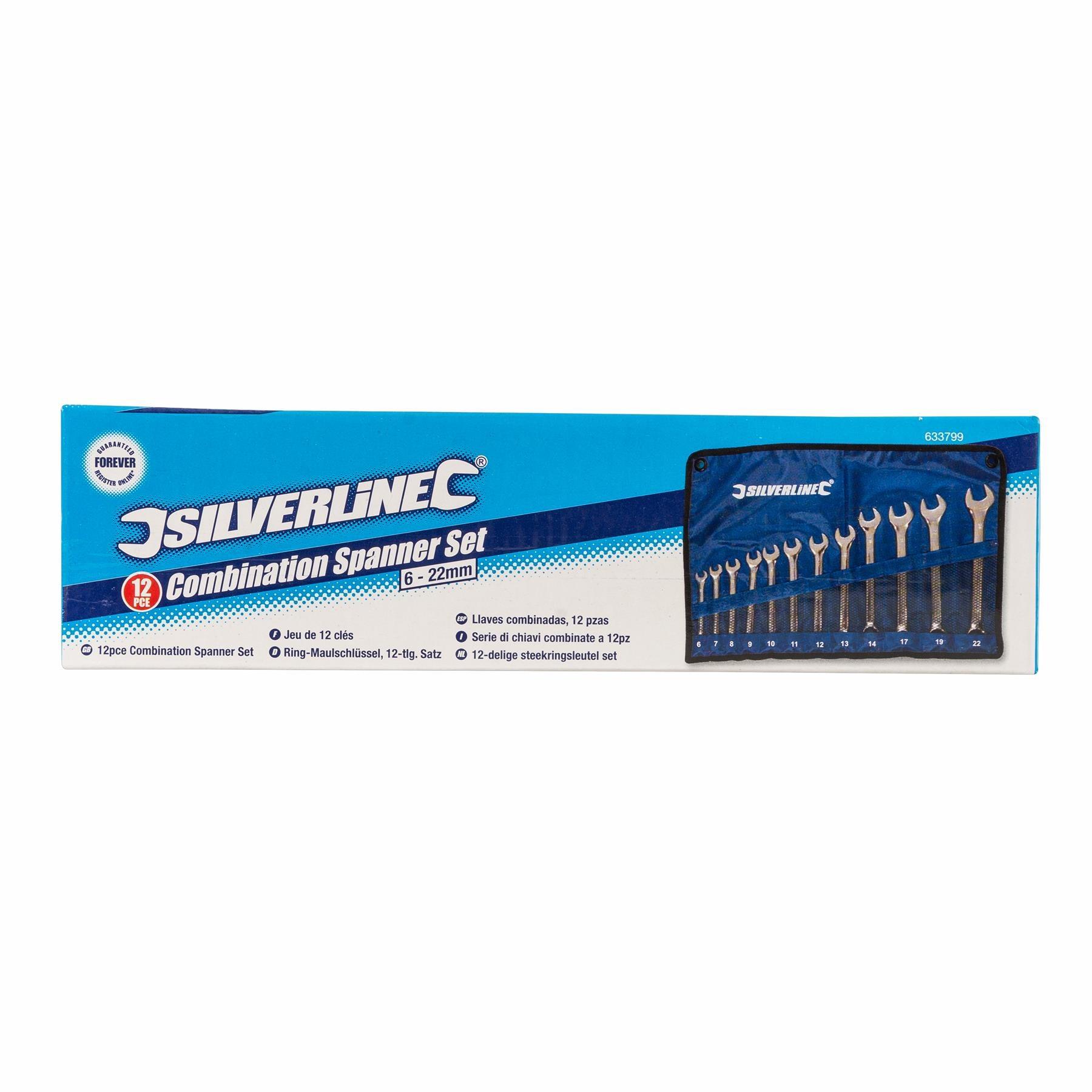 Silverline 12pce Combination Spanner Set 6 - 22mm - 633799 - Tools 2U Direct SW