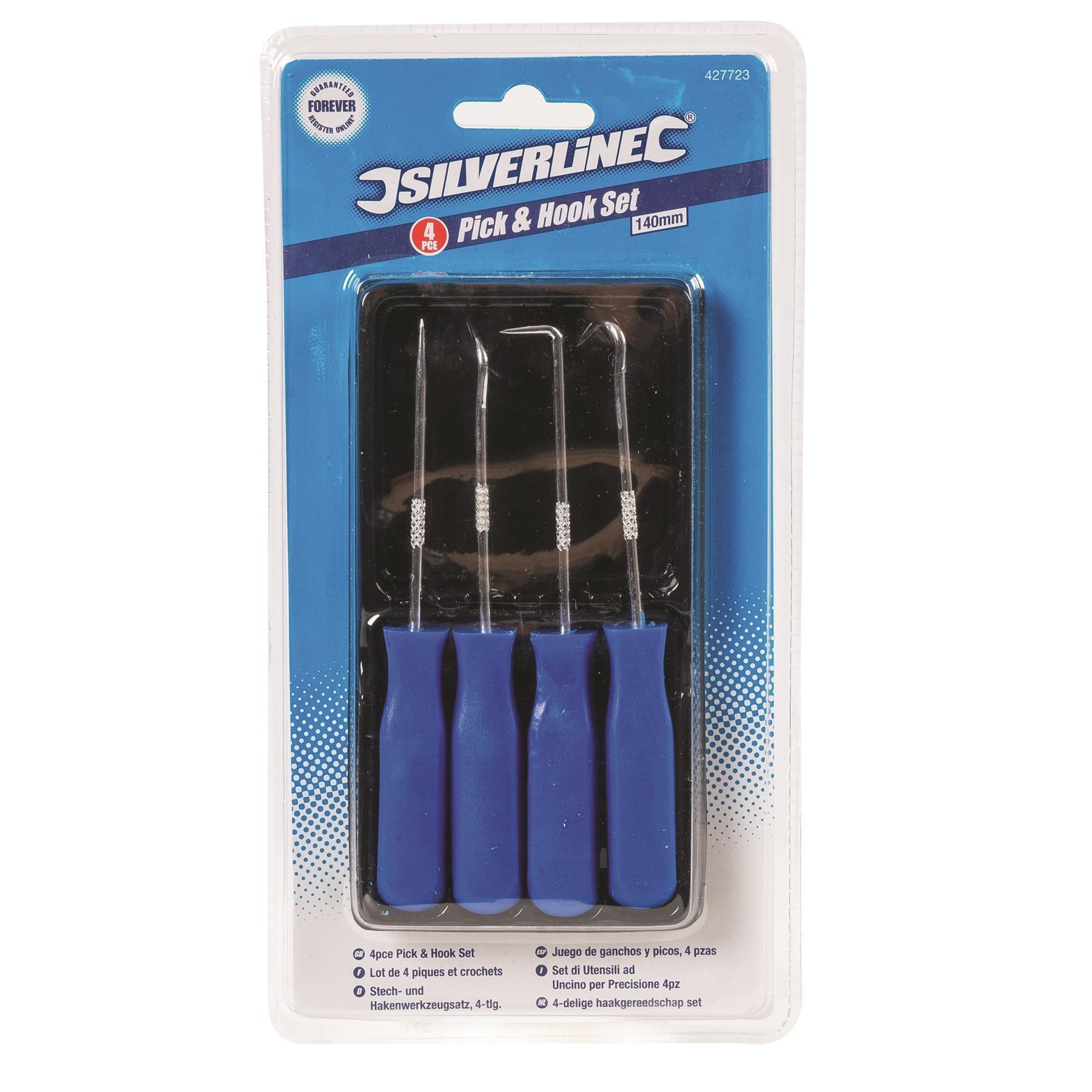 Silverline 4pc Short Mini Pick & Hook Set 427723 - Tools 2U Direct SW