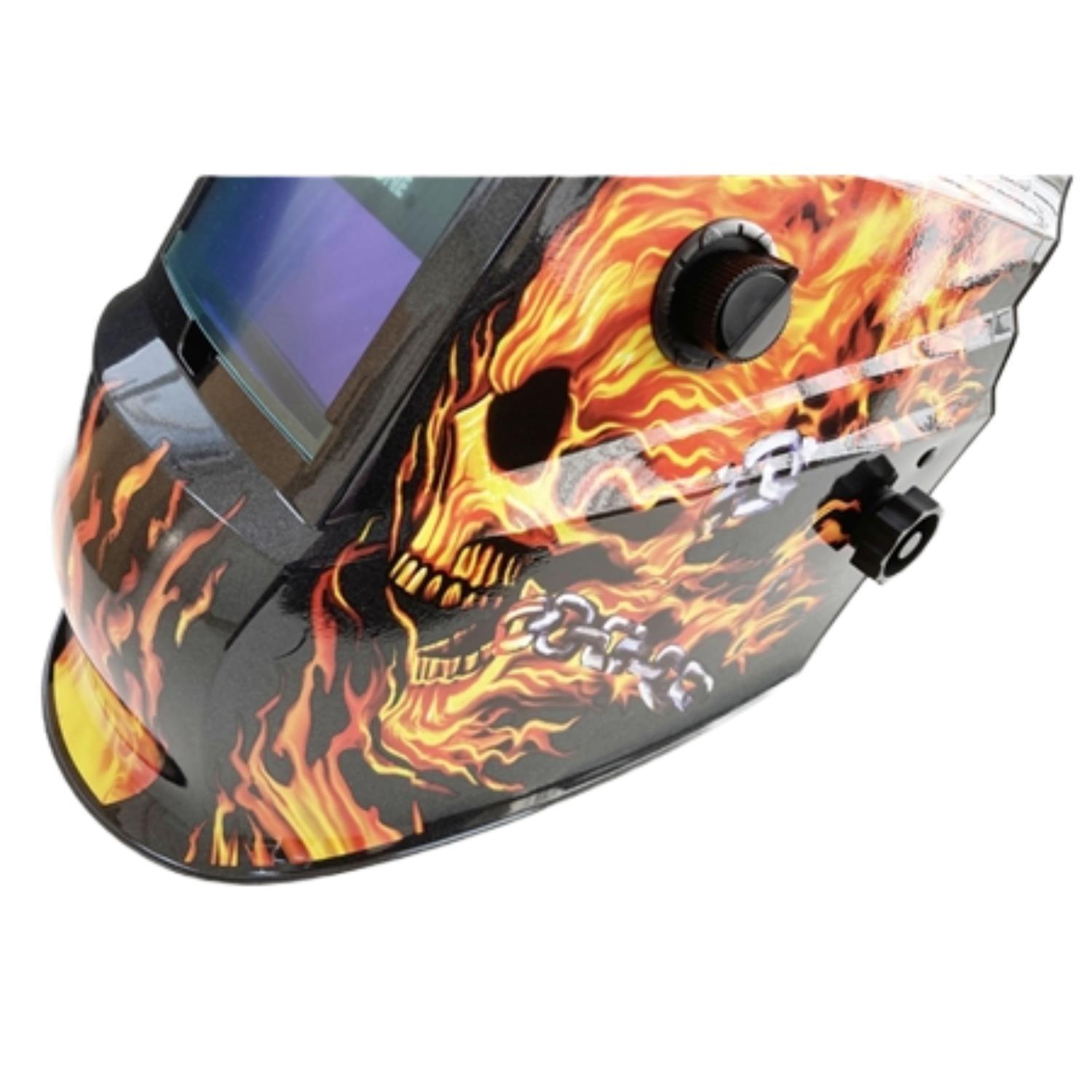 Toolzone Welding Helmet Fire Design Variable Control Grinding Mode WH046 - Tools 2U Direct SW