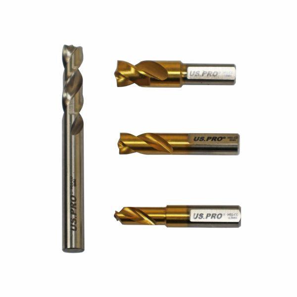 US PRO 4PC HSS Cobalt Spot Weld Drill Set 6.5mm 8mm 10mm & 8mm 2646 - Tools 2U Direct SW