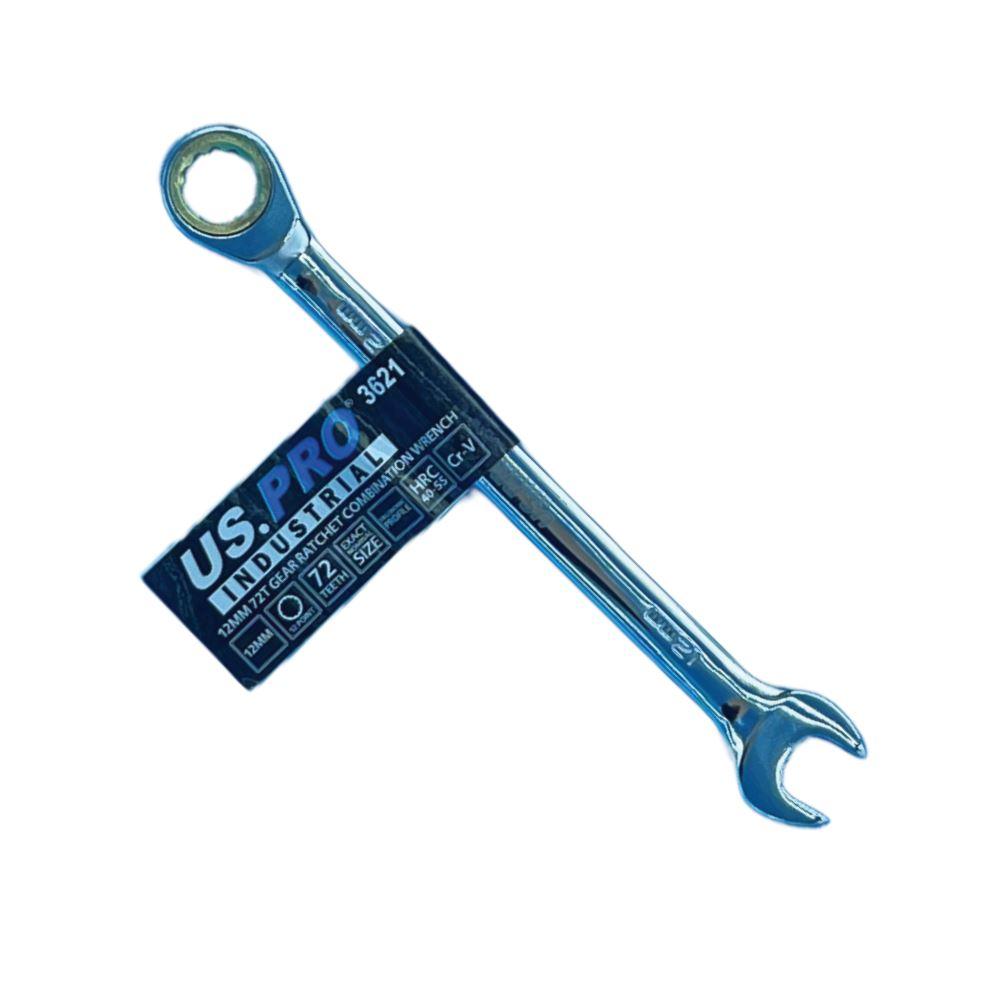 US PRO Industrial 12mm Gear Ratchet Combination Spanner Wrench 72th 12 Point 3621 - Tools 2U Direct SW