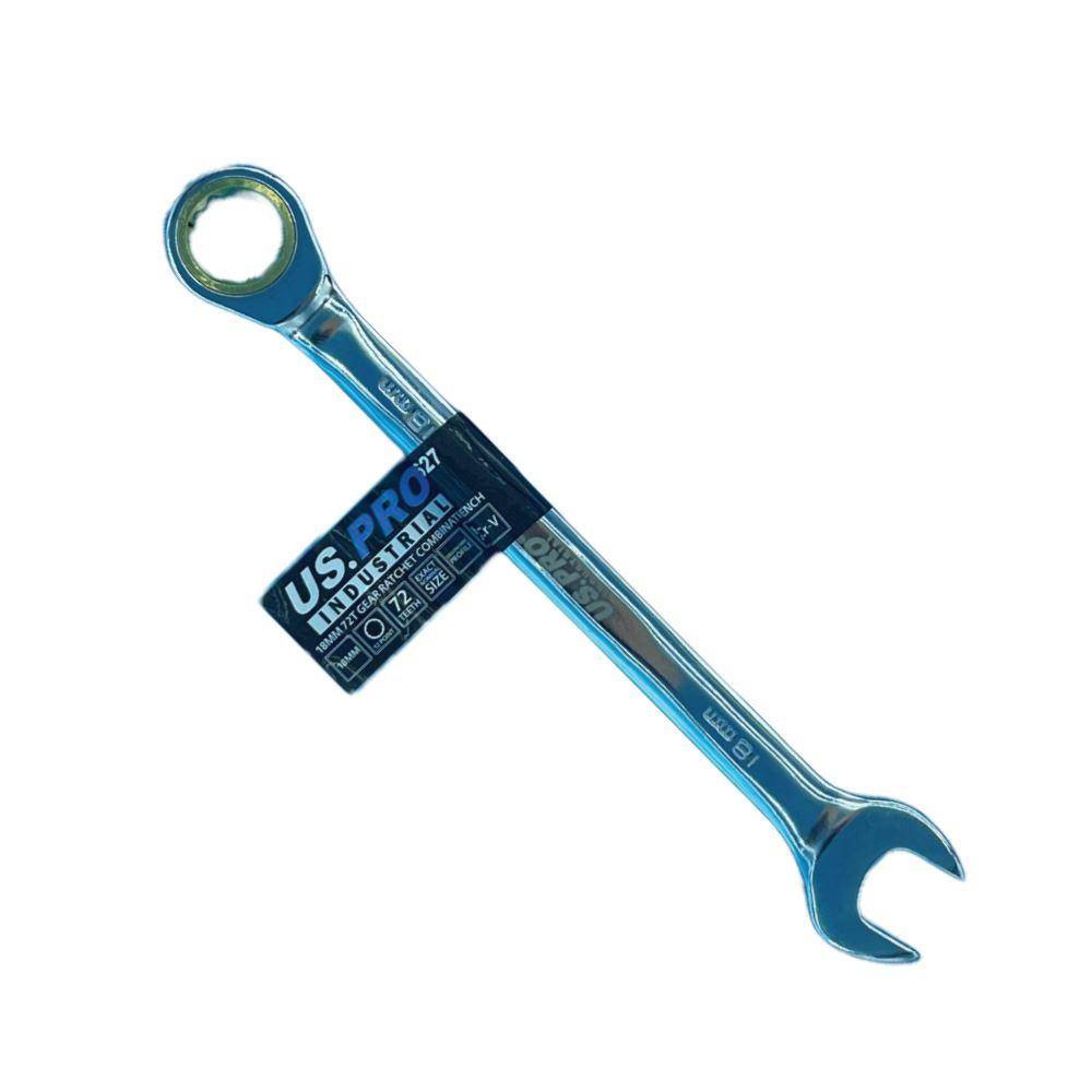 US PRO Industrial 18mm Gear Ratchet Combination Spanner Wrench 72th 12 Point 3627 - Tools 2U Direct SW