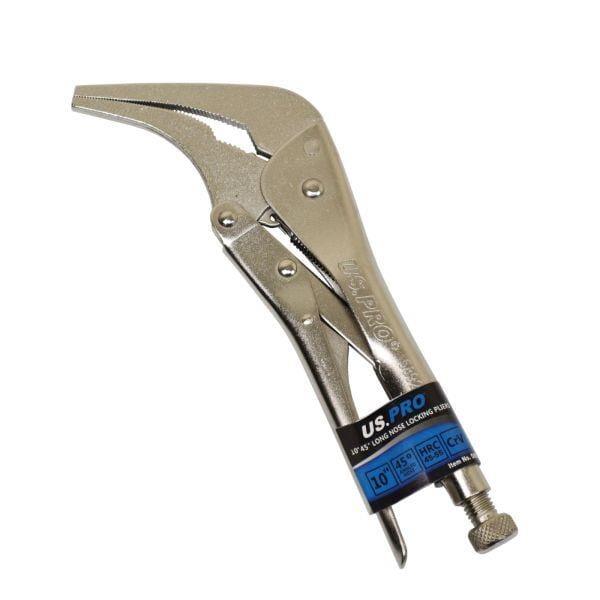 US PRO Tools 10 Inch 45° Long Nose Locking Pliers Mole Grips 5892 - Tools 2U Direct SW