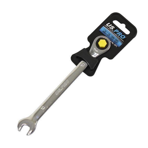 US PRO Tools 10mm Ratchet Spanner Wrench 72 Teeth Open & Ring End Wrench 3571 - Tools 2U Direct SW