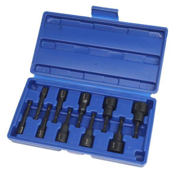 US PRO Tools 10pc 1/4" Hex Dr Magnetic Impact Nut Driver Set Metric 7165 - Tools 2U Direct SW