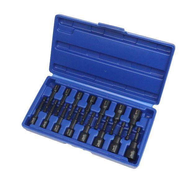 US PRO Tools 15pc 1/4" Hex DR Magnetic Impact Nut Driver Set Metric & SAE 7163 - Tools 2U Direct SW