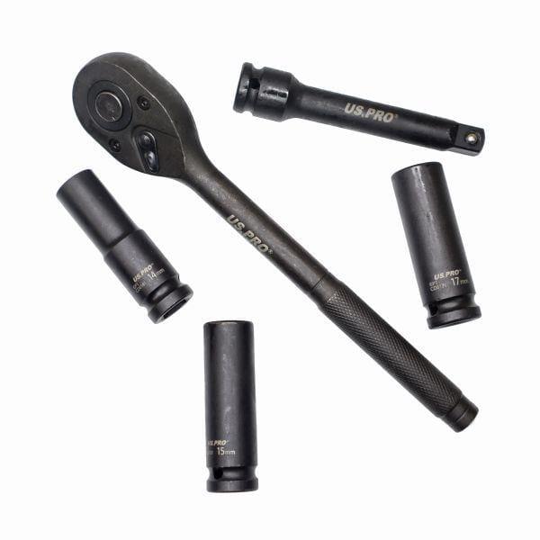 US PRO Tools 16pc 1/2" DR Deep Impact Socket Set 10 - 24mm In Metal Case 3987 - Tools 2U Direct SW