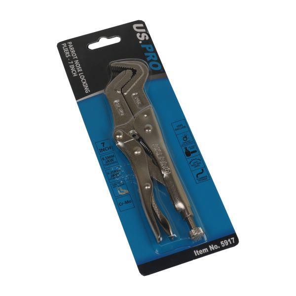 US PRO Tools 175mm Parrot Nose Locking Pliers Mole grips - 6 - 25mm Jaw 5917 - Tools 2U Direct SW