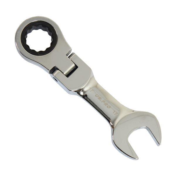 US PRO Tools 17MM Flexi Stubby Gear Ratchet Combination Spanner Wrench 3915 - Tools 2U Direct SW