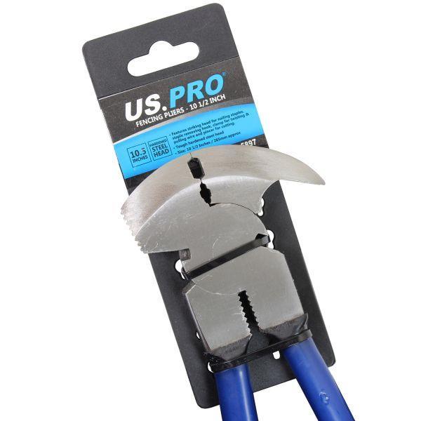 US PRO Tools 265mm / 10 1/2 Inch Fencing Pliers Wire Cutters Clamp Pincer 5897 - Tools 2U Direct SW