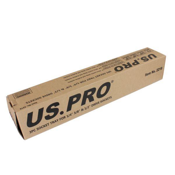 US PRO Tools 3pc Socket Storage Rack Tray For 1/4" - 3/8" - 1/2" Sockets 2219 - Tools 2U Direct SW