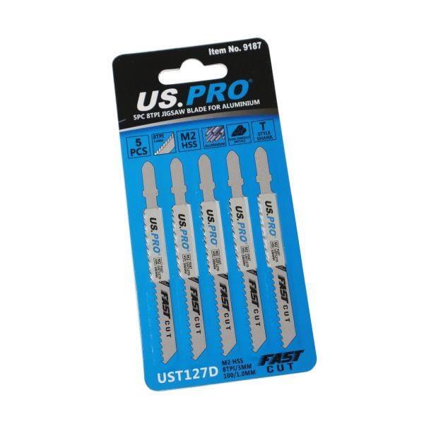 US PRO Tools 5pc UST127D 100mm 8TPI Jigsaw Blade For Aluminium 9187 - Tools 2U Direct SW