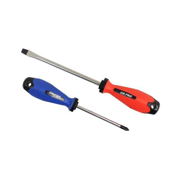 US PRO Tools 7PC Soft Grip Screwdriver Set- Pozi & Slotted 4599 - Tools 2U Direct SW