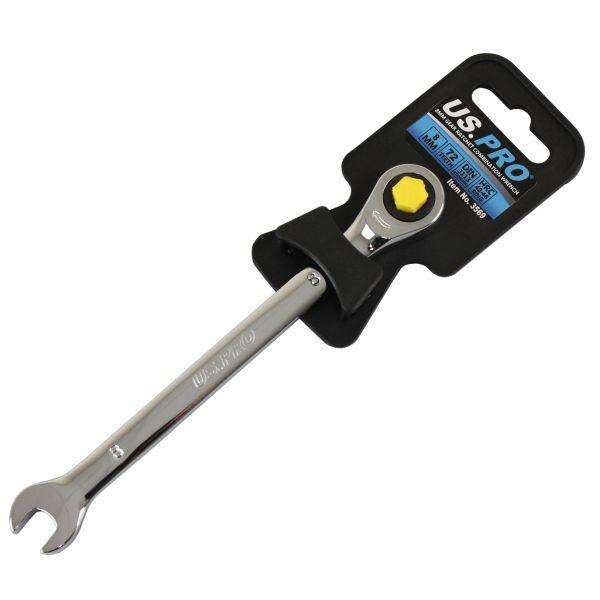 US PRO Tools 8mm Ratchet Spanner Wrench 72 Teeth Open & Ring End Wrench 3569 - Tools 2U Direct SW