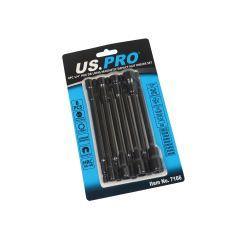 US PRO Tools 8pc 1/4" Hex DR Long Magnetic Impact Nut Driver Set Metric 7166 - Tools 2U Direct SW