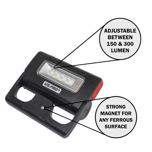 US PRO Tools Detachable Magnetic Headlight - 300 Lumen 5474 - Tools 2U Direct SW