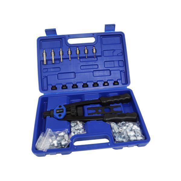 US PRO Tools Threaded Nut Hand Riveter M3-M12 With 100 Assorted Rivet Nuts 5465 - Tools 2U Direct SW