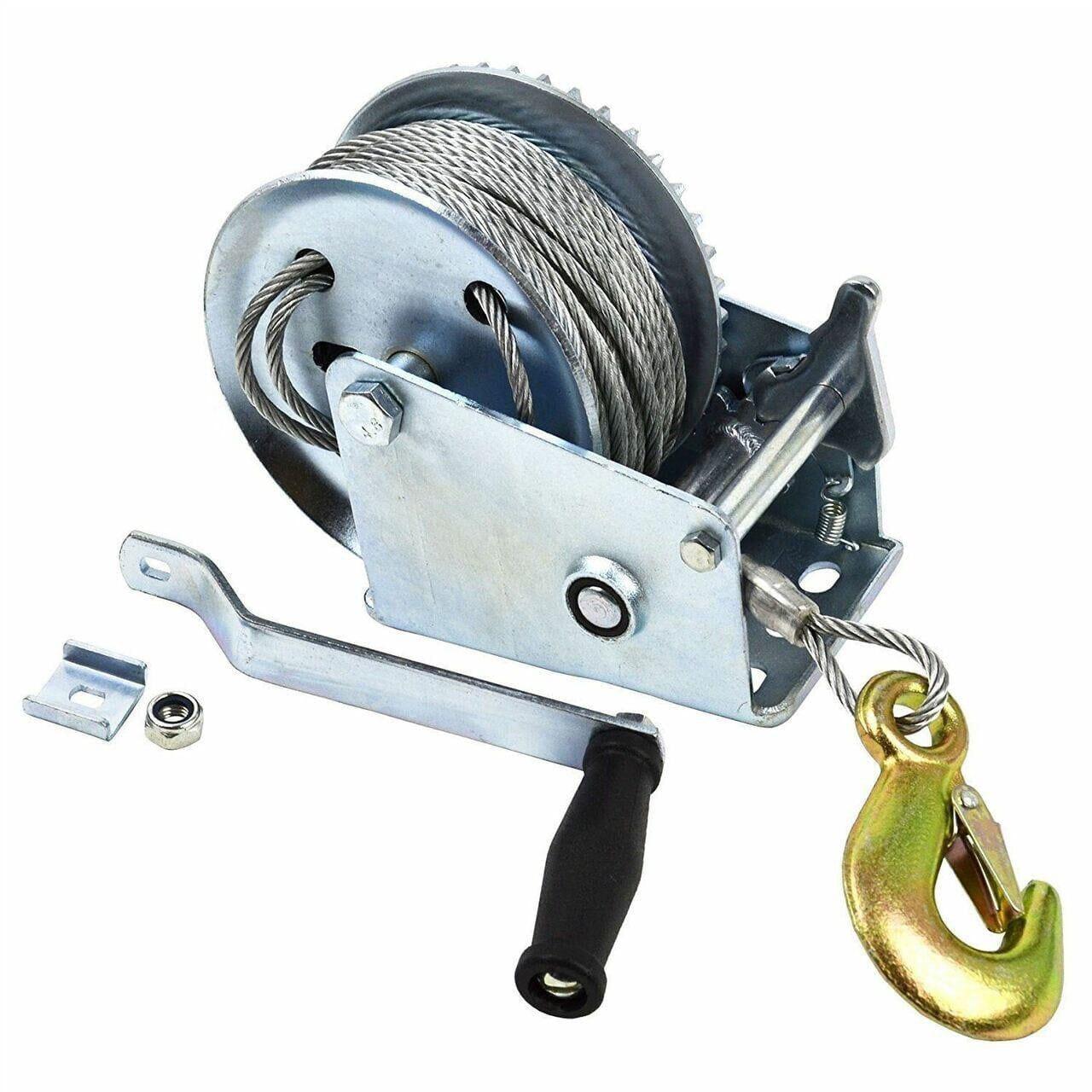 1200 lbs H/DUTY Hand Gear Winch 20m Cable For Car/Boat/Trailer etc TD023 - Tools 2U Direct SW