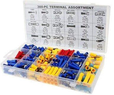 360pc Assort Insulated Electrical Wire Terminals Connectors Crimp Spade PL312 - Tools 2U Direct SW