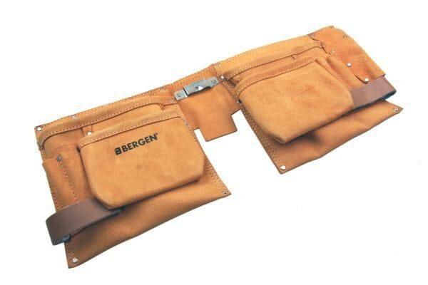 Bergen Double Leather Heavy Duty Tool Pouch With 11 Pockets 2959 - Tools 2U Direct SW
