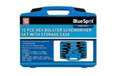 BlueSpot 12 Piece Hex Bolster Screwdriver Set with Storage Case 12067 - Tools 2U Direct SW