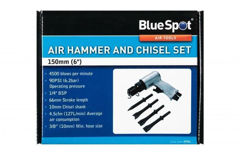 BlueSpot 150mm / 6" Air Hammer and Chisel Set 07951 - Tools 2U Direct SW