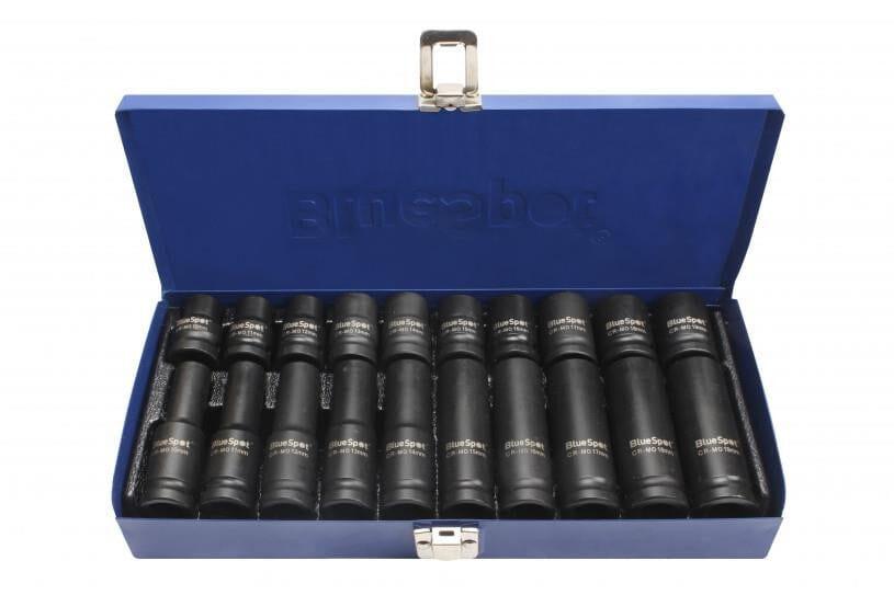 BlueSpot 20 PCE 1/2 Inch Deep and Shallow Metric Impact Sockets Set 10 - 19mm 01557 - Tools 2U Direct SW
