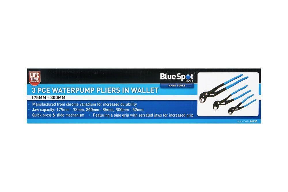 BlueSpot 3pc Adjustable Waterpump Pipe Wrench Pliers 175mm - 300mm 06438 - Tools 2U Direct SW