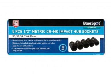 BlueSpot 5 Piece 1/2" DR 12pt Metric Impact Sockets Set 30 - 36mm 01552 - Tools 2U Direct SW