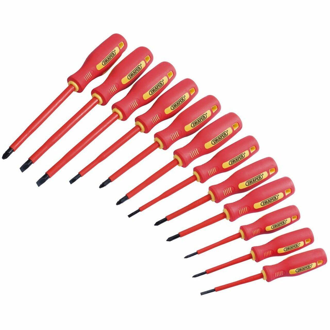 Draper 12pc Fully Insulated VDE Electricians Screwdriver Set 46541 - Tools 2U Direct SW