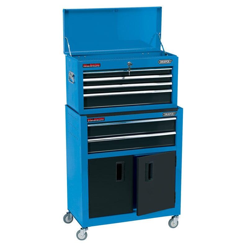 Draper 24" Combined Roller Cabinet and Tool Chest 6 Drawer - Blue 19563 - Tools 2U Direct SW