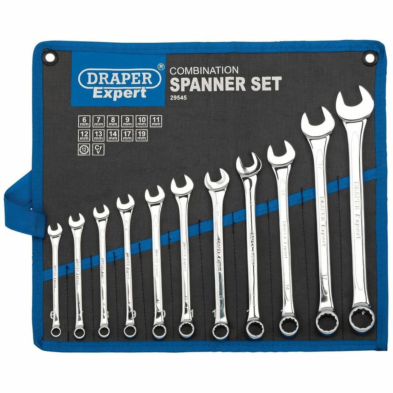 Draper Expert 11 Piece HI-TORQ® Metric Combination Spanner Set 6 - 19mm 29545 - Tools 2U Direct SW