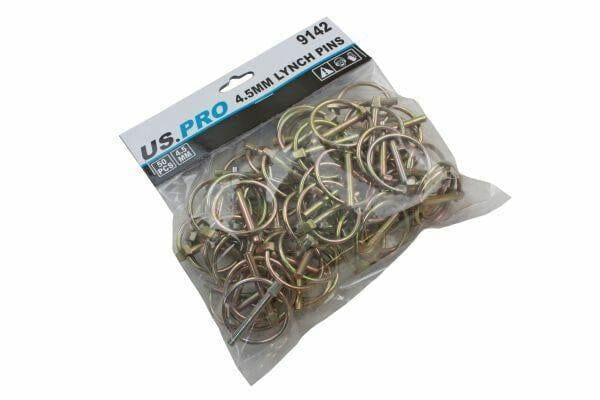 Product Details - 9142 | US PRO 50pc 4.5mm Lynch Pin Ring Clip Set 9142 - Tools 2U Direct SW
