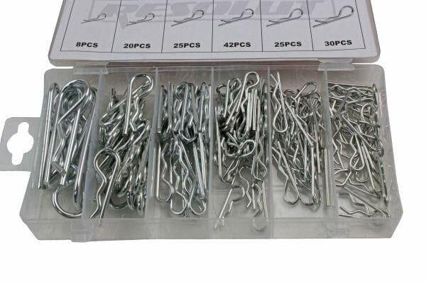 RESOLUT 150PC Assorted Retaining Pins Spring Clips R Type 9060 - Tools 2U Direct SW