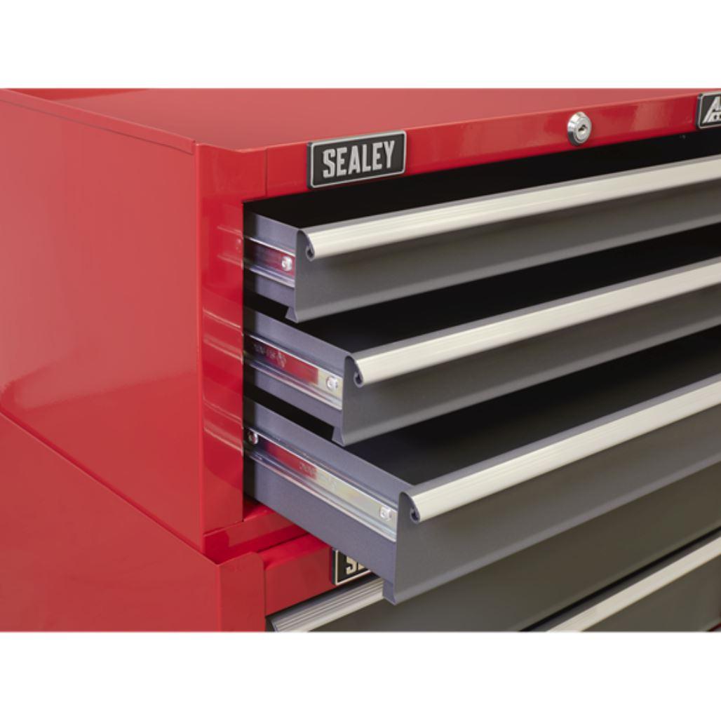 Sealey American PRO Mid-Box 3 Drawer with Ball-Bearing Slides - Red/Grey AP22309BB - Tools 2U Direct SW