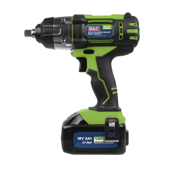 Sealey Cordless Impact Wrench 18V 3Ah Lithium-ion 1/2"Sq Drive With Battery and Charger CP400LI - Red Or Green - Tools 2U Direct SW
